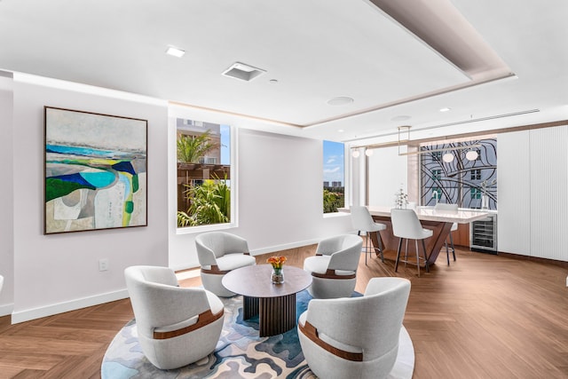 220 SE Mizner Blvd Unit 611, Boca Raton, FL 33432 - living area featuring wine cooler and baseboards