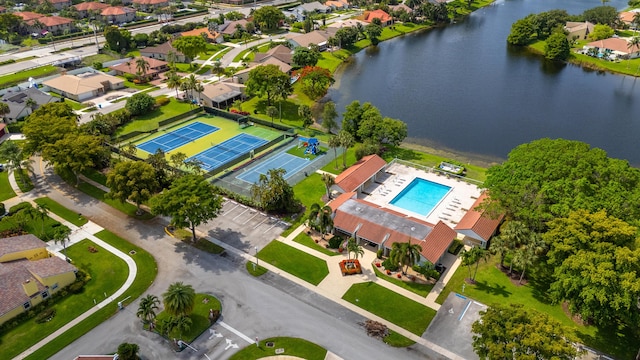 2407 SW 23rd Cranbrook Dr, Boynton Beach, FL 33436 - bird's eye view of a pool area and a nearby body of water