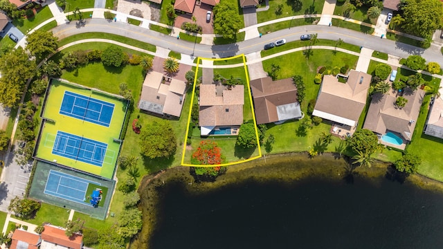 2407 SW 23rd Cranbrook Dr, Boynton Beach, FL 33436 - aerial perspective of suburban area featuring property parcel outlined