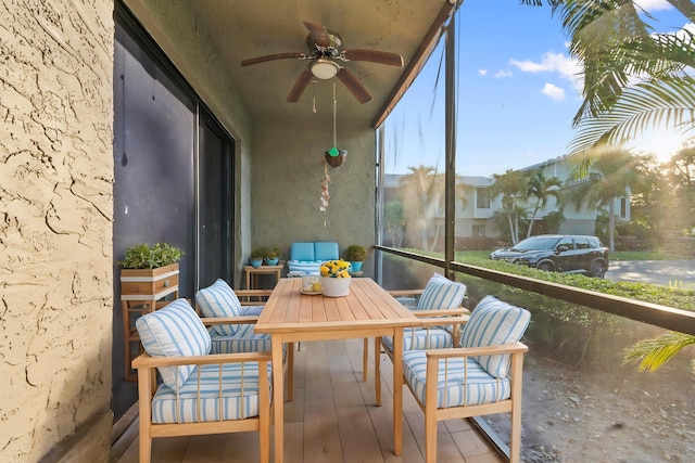 800 NW Fork Rd Unit 9-1, Stuart, FL 34994 - sunroom featuring a ceiling fan