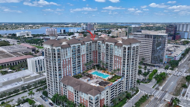 550 Okeechobee Blvd Unit 504, West Palm Beach, FL 33401 - view of urban area featuring a pool and a large body of water