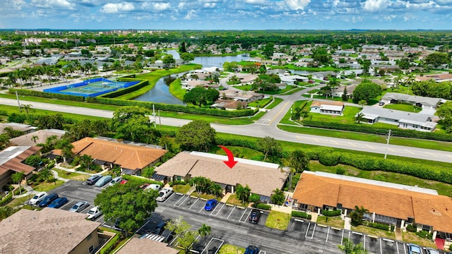 13691 Via Aurora Unit C, Delray Beach, FL 33484 - aerial perspective of suburban area with a large body of water