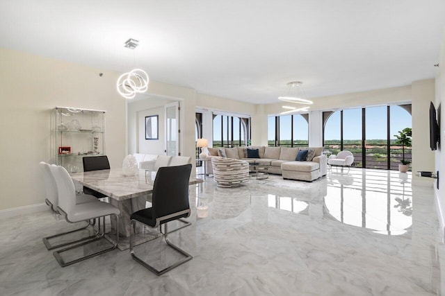 7578 Regency Lake Dr Unit 802, Boca Raton, FL 33433 - dining space with marble tiled floors and healthy amount of natural light