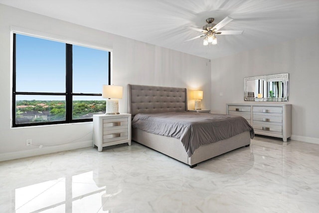 7578 Regency Lake Dr Unit 802, Boca Raton, FL 33433 - bedroom with marble tiled flooring and ceiling fan