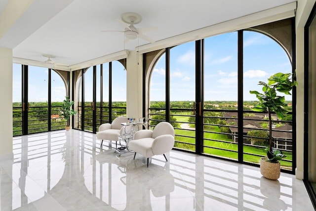 7578 Regency Lake Dr Unit 802, Boca Raton, FL 33433 - unfurnished sunroom with expansive windows and tile patterned floors