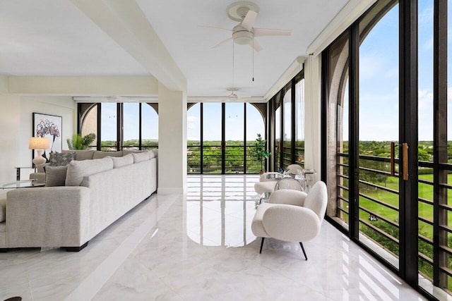 7578 Regency Lake Dr Unit 802, Boca Raton, FL 33433 - sunroom / solarium with marble tiled floors and floor to ceiling windows
