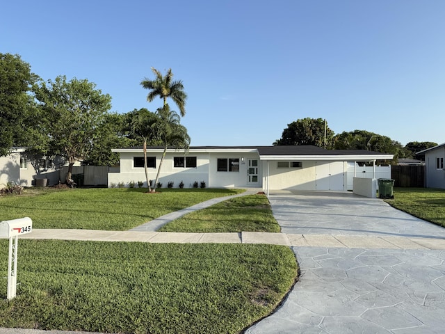 345 Pinehurst Rd, Palm Springs, FL 33461 - ranch-style home with driveway, an attached carport, and stucco siding