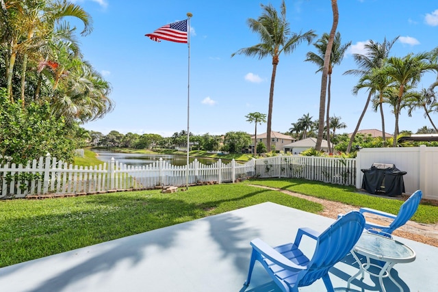1071 Delray Lakes Dr, Delray Beach, FL 33444 - view of patio with a water view