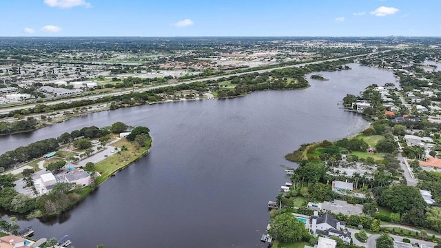 1071 Delray Lakes Dr, Delray Beach, FL 33444 - aerial overview of property's location with a nearby body of water and nearby suburban area