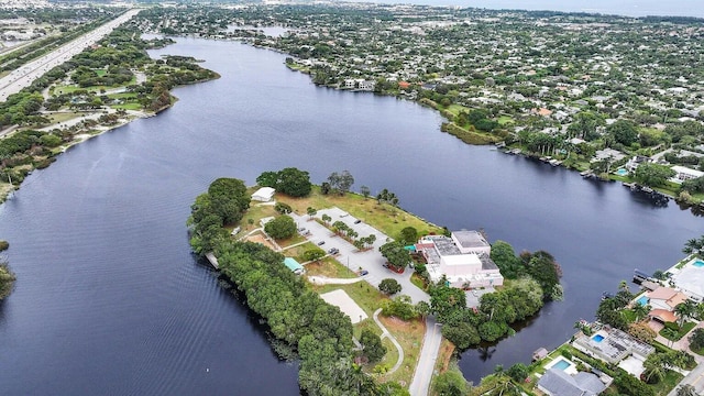1071 Delray Lakes Dr, Delray Beach, FL 33444 - aerial view of property's location featuring a nearby body of water and nearby suburban area
