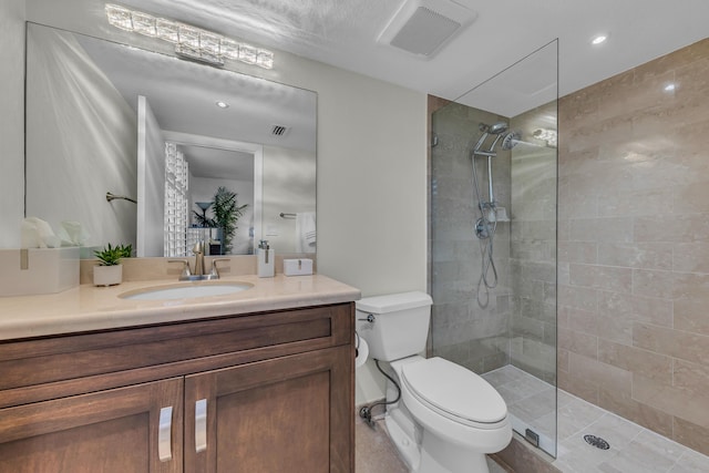 7572 Regency Lake Dr Unit 402, Boca Raton, FL 33433 - full bathroom with toilet, a walk in shower, vanity, and recessed lighting