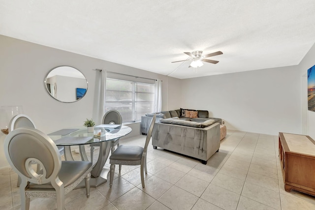 600 Pine Dr Unit 104, Pompano Beach, FL 33060 - dining space featuring ceiling fan and light tile patterned flooring