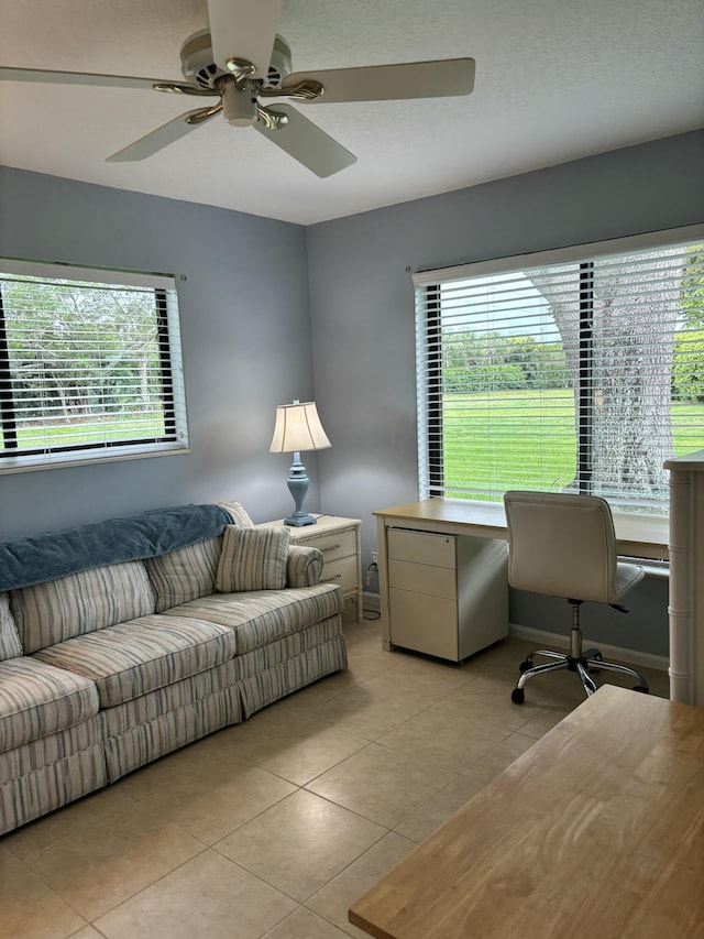 9935 Papaya Tree Trl Unit B, Boynton Beach, FL 33436 - office space featuring light tile patterned flooring and a ceiling fan