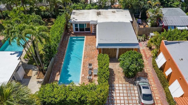 616 Claremore Dr Unit 1, 2, 3, West Palm Beach, FL 33401 - view from above of property with a pool