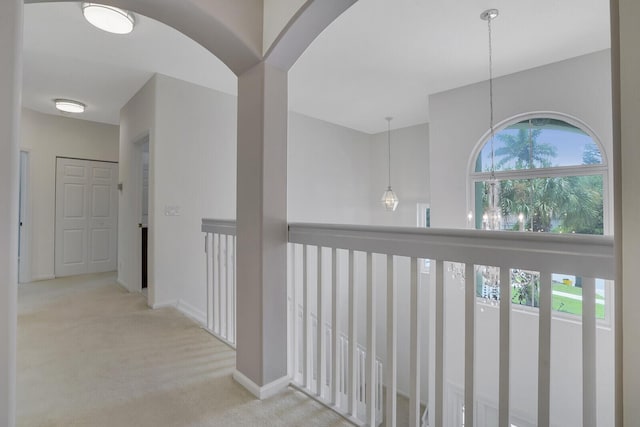 6164 C Durham Dr, Lake Worth, FL 33467 - corridor with carpet flooring, arched walkways, and baseboards