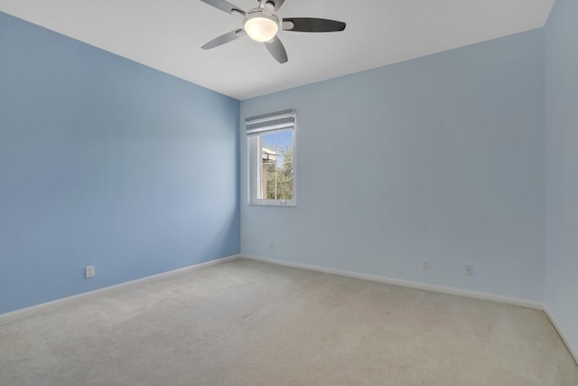6164 C Durham Dr, Lake Worth, FL 33467 - empty room featuring a ceiling fan, light colored carpet, and baseboards