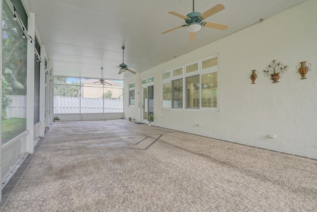 6164 C Durham Dr, Lake Worth, FL 33467 - unfurnished sunroom featuring ceiling fan