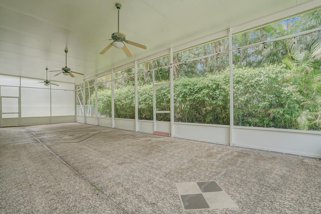 6164 C Durham Dr, Lake Worth, FL 33467 - unfurnished sunroom featuring a ceiling fan