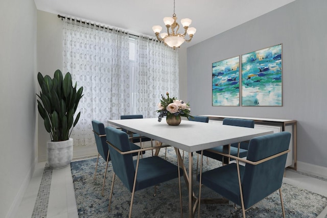 6164 C Durham Dr, Lake Worth, FL 33467 - dining space with a chandelier and baseboards
