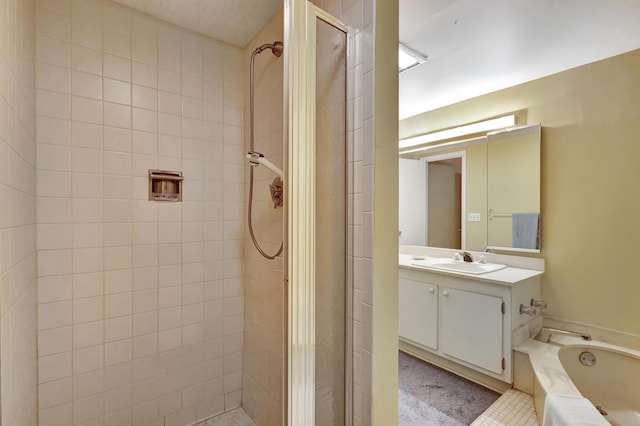3589 S Ocean Blvd Unit 908, South Palm Beach, FL 33480 - bathroom with a shower stall, vanity, and a garden tub