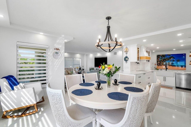 875 E Camino Real Unit 3E, Boca Raton, FL 33432 - dining space with a chandelier and recessed lighting