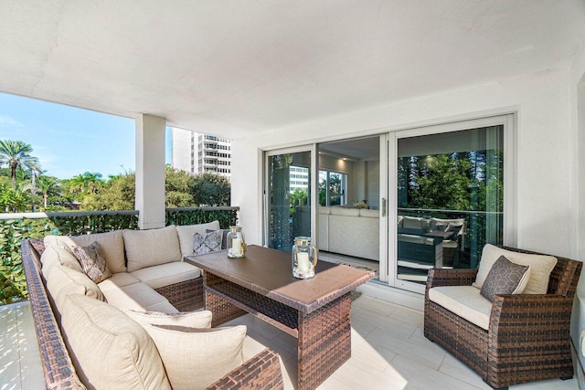 875 E Camino Real Unit 3E, Boca Raton, FL 33432 - view of patio / terrace with an outdoor living space and a balcony