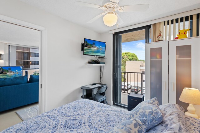 899 Jeffery St Unit 301, Boca Raton, FL 33487 - bedroom featuring access to outside and ceiling fan