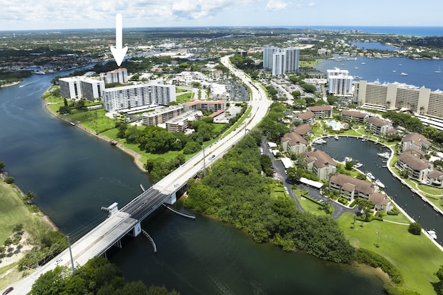 370 Golfview Rd Unit 103, North Palm Beach, FL 33408 - aerial view of property and surrounding area with a nearby body of water