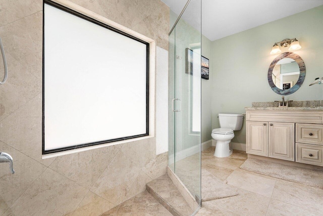 2626 NW 42nd St, Boca Raton, FL 33434 - bathroom with an enclosed shower, toilet, and vanity