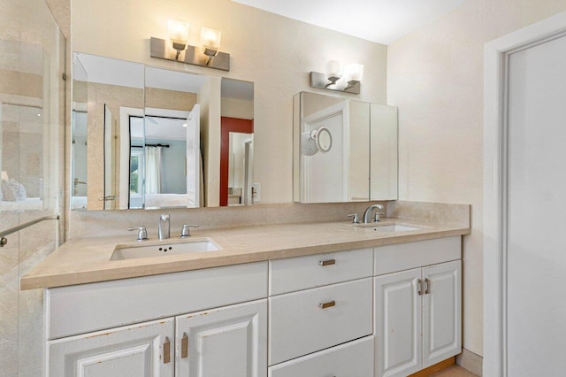 310 NW 18th St, Delray Beach, FL 33444 - bathroom with double vanity and a tile shower