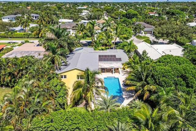 310 NW 18th St, Delray Beach, FL 33444 - aerial view of property and surrounding area with a pool area and a tree filled landscape