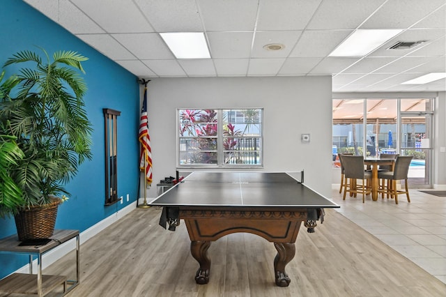 2860 SW 22nd Ave Unit 4170, Delray Beach, FL 33445 - recreation room featuring a drop ceiling and wood finished floors