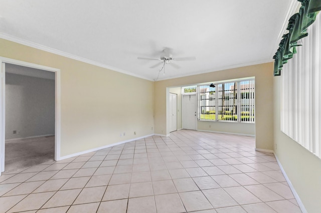 2860 SW 22nd Ave Unit 4170, Delray Beach, FL 33445 - spare room with ceiling fan, crown molding, and light tile patterned floors