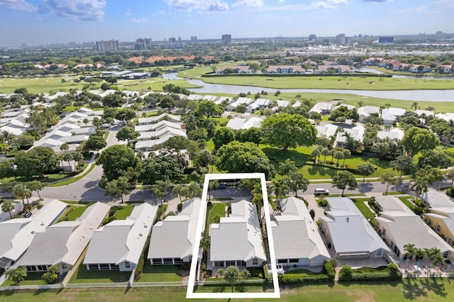 1415 Bear Island Dr, West Palm Beach, FL 33409 - view of urban area featuring a local golf course, a nearby body of water, nearby suburban area, and property parcel outlined