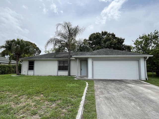 2955 SW Varsity Ln, Port Saint Lucie, FL 34953 - ranch-style home with driveway, a garage, and a front yard