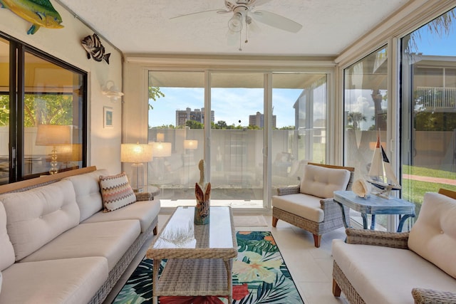3209 S Lakeview Cir Unit 8-101, Hutchinson Island, FL 34949 - sunroom / solarium with plenty of natural light and tile patterned floors