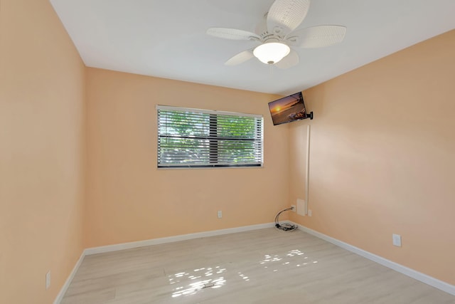3209 S Lakeview Cir Unit 8-101, Hutchinson Island, FL 34949 - empty room featuring wood finished floors and ceiling fan