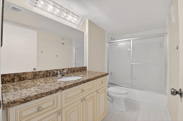 6112 Huntwick Ter Unit 106, Delray Beach, FL 33484 - bathroom with vanity, tile patterned floors, and shower / bath combination with glass door
