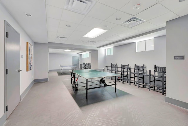 6112 Huntwick Ter Unit 106, Delray Beach, FL 33484 - rec room featuring baseboards and light carpet