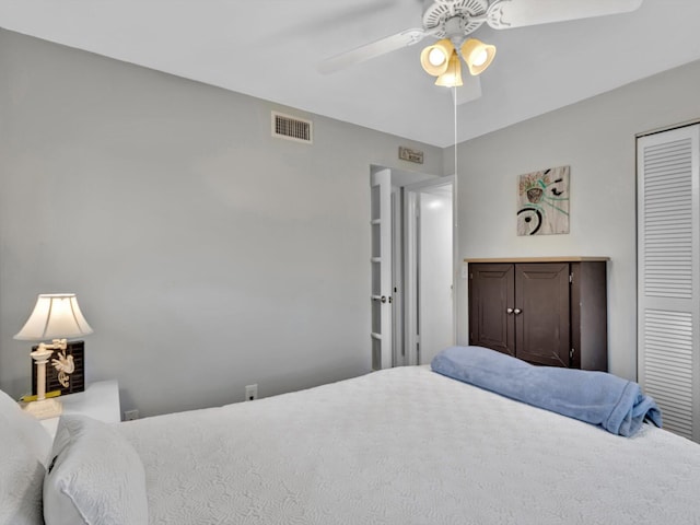 9855 Sandalfoot Blvd Unit 320, Boca Raton, FL 33428 - bedroom with a closet and ceiling fan