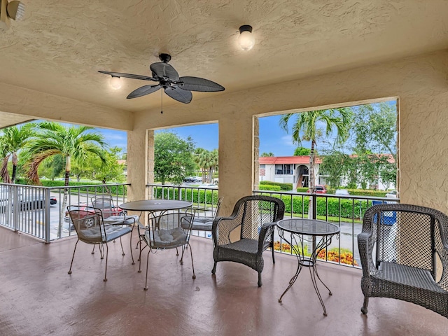 9855 Sandalfoot Blvd Unit 320, Boca Raton, FL 33428 - view of patio / terrace featuring ceiling fan and a water view