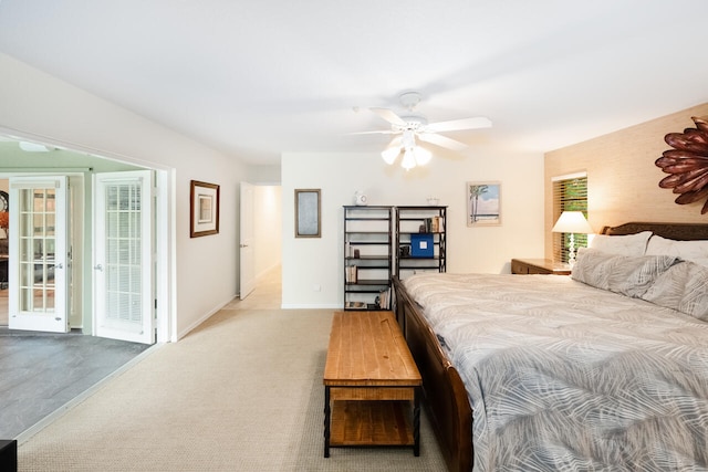 2413 NW 26th St, Boca Raton, FL 33431 - carpeted bedroom with access to outside, a ceiling fan, and baseboards