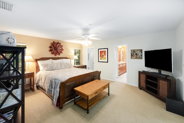 2413 NW 26th St, Boca Raton, FL 33431 - bedroom with light colored carpet, baseboards, and ceiling fan