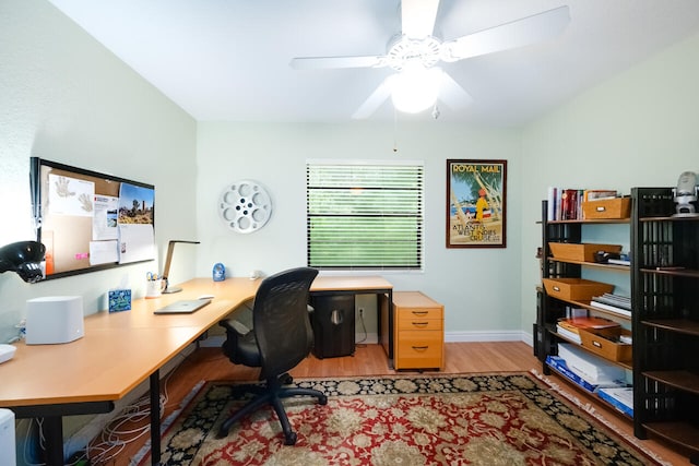 2413 NW 26th St, Boca Raton, FL 33431 - office space featuring light wood-style floors, ceiling fan, and baseboards