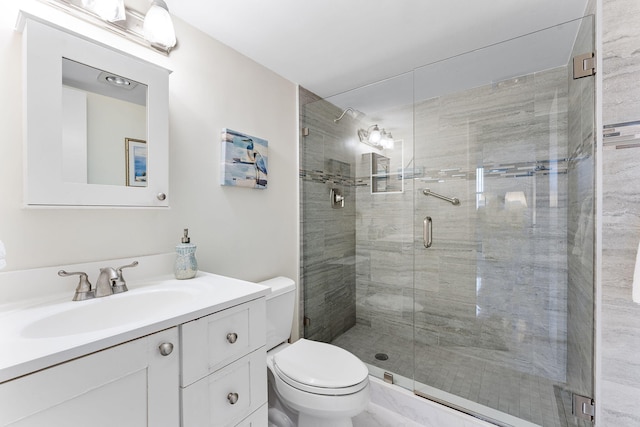 1009 N Ocean Blvd Unit 511, Pompano Beach, FL 33062 - full bathroom featuring toilet, vanity, and a stall shower