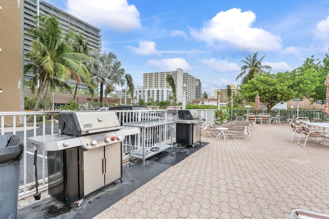 1009 N Ocean Blvd Unit 511, Pompano Beach, FL 33062 - view of patio / terrace with area for grilling and a view of city