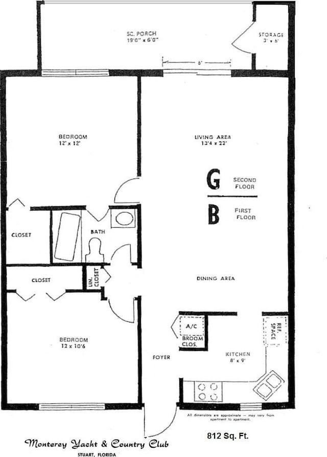 1947 SW Palm City Rd Unit G, Stuart, FL 34994 - floor plan / room layout