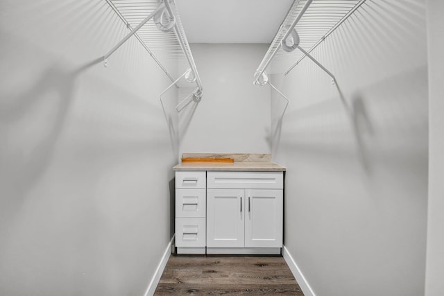 388 Tuscany G 388, Delray Beach, FL 33446 - walk in closet featuring dark wood-style floors