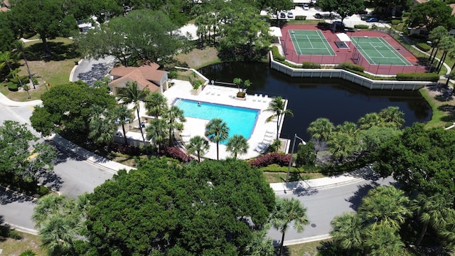 8111 Northboro Ct Unit 11B, Lake Clarke Shores, FL 33406 - drone / aerial view of a pool area and a large body of water