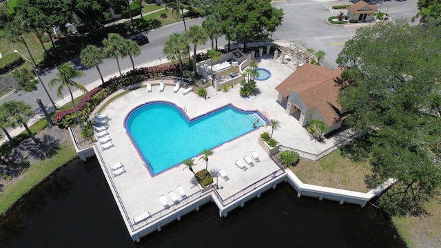 8111 Northboro Ct Unit 11B, Lake Clarke Shores, FL 33406 - aerial view of property and surrounding area with a pool area and a nearby body of water